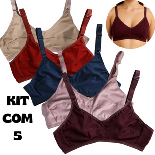 Sutiã Feminino Reforçado Sem Bojo Alça Larga Confortável em Microfibra Premium em Oferta na Shopee