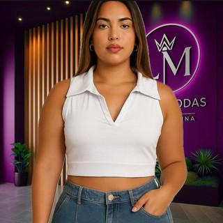 Cropped Feminino com Bojo Suplex Premium, Modelagem Confortável e Estilo Versátil com elasticidade confortável