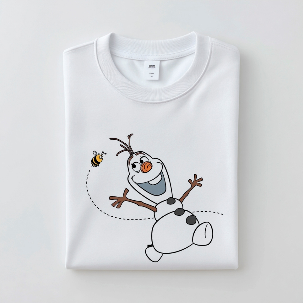 Camiseta Olaf Boneco de Neve Frozen Disney Camisa Infantil Adulto Personalizada