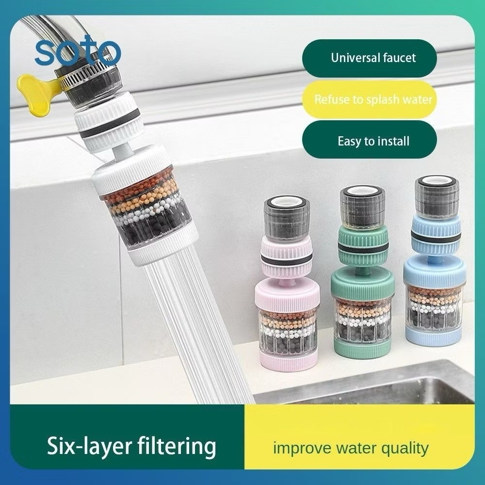 Filtro De Água De 6 Camadas，Soto Interface De Torneira Universal Giratória 360 °,Filtro De Torneira Lavável Removível D em Oferta na Shopee
