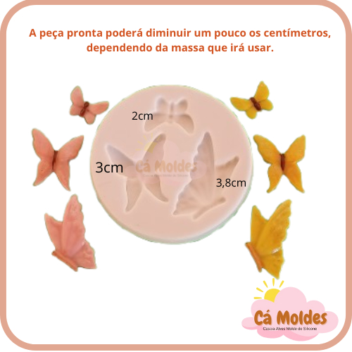 Molde de silicone, biscuit, confeitaria  3 borboletas em Oferta na Shopee
