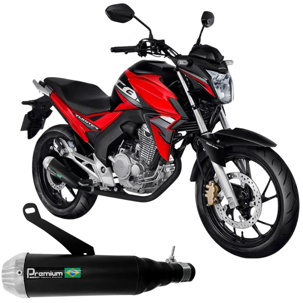 Escapamento Cb 250 Twister 2016 a 2022 Esportivo Premium Cb 250F Twister Preto Mot
