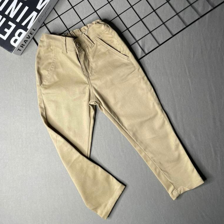 Calça Sarja Caqui Bolso Embutido Infantil Menino