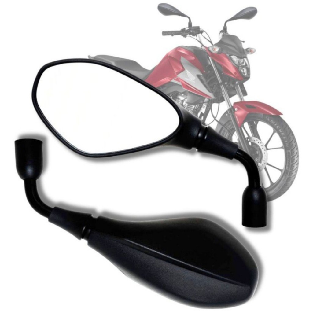 Par Espelho Retrovisor Bmw F800 Lente Convexa Haste Curta