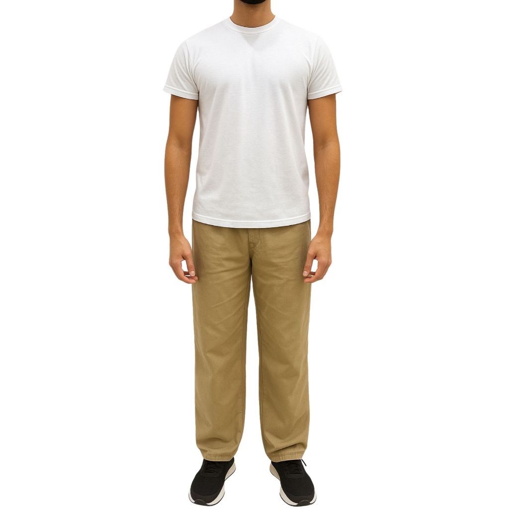 Kit 5 Conjuntos CDP Camisetas 100% Algodão Branca + Calça de Tactel cor Caqui /CDP/ presídio/P.M.G.GG.G1.G2.G3