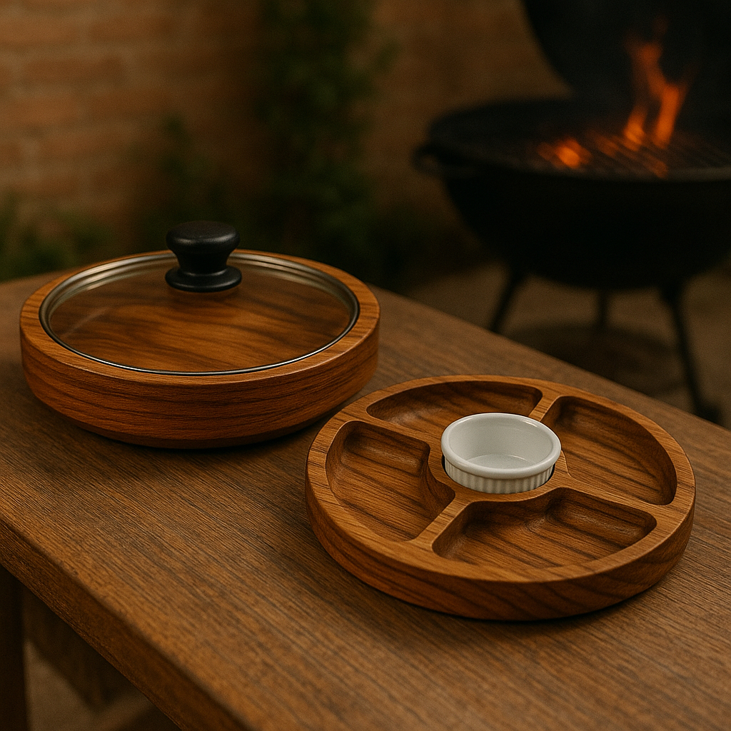 Gamela Petisqueira Kit Servir Porções Tampa De Vidro