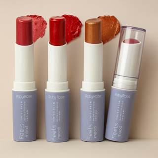 Hidratante Labial Tinted Balm Feels Mood Ruby Rose 3g em Oferta na Shopee
