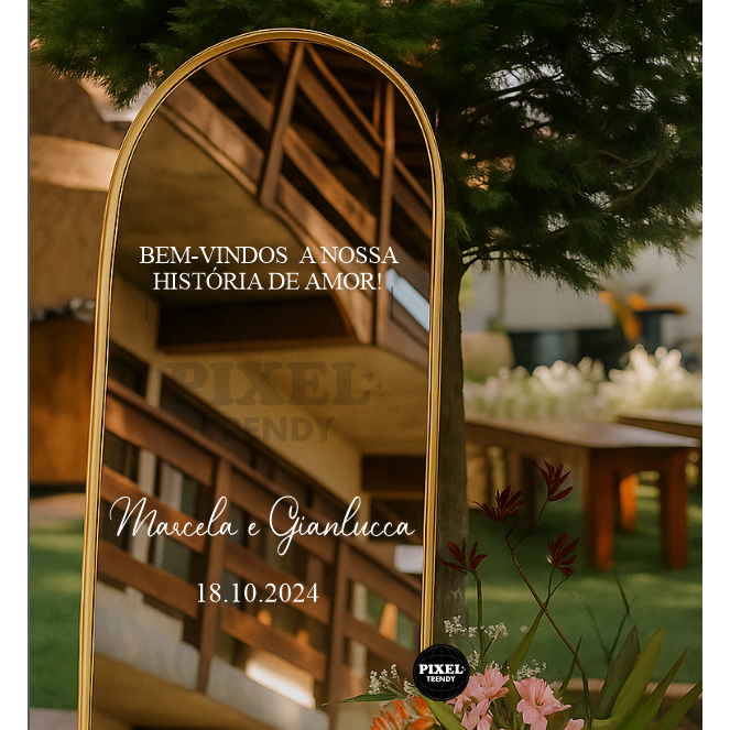 Adesivo para Espelho de Casamento Personalizado com Nomes Data Casal em Oferta na Shopee