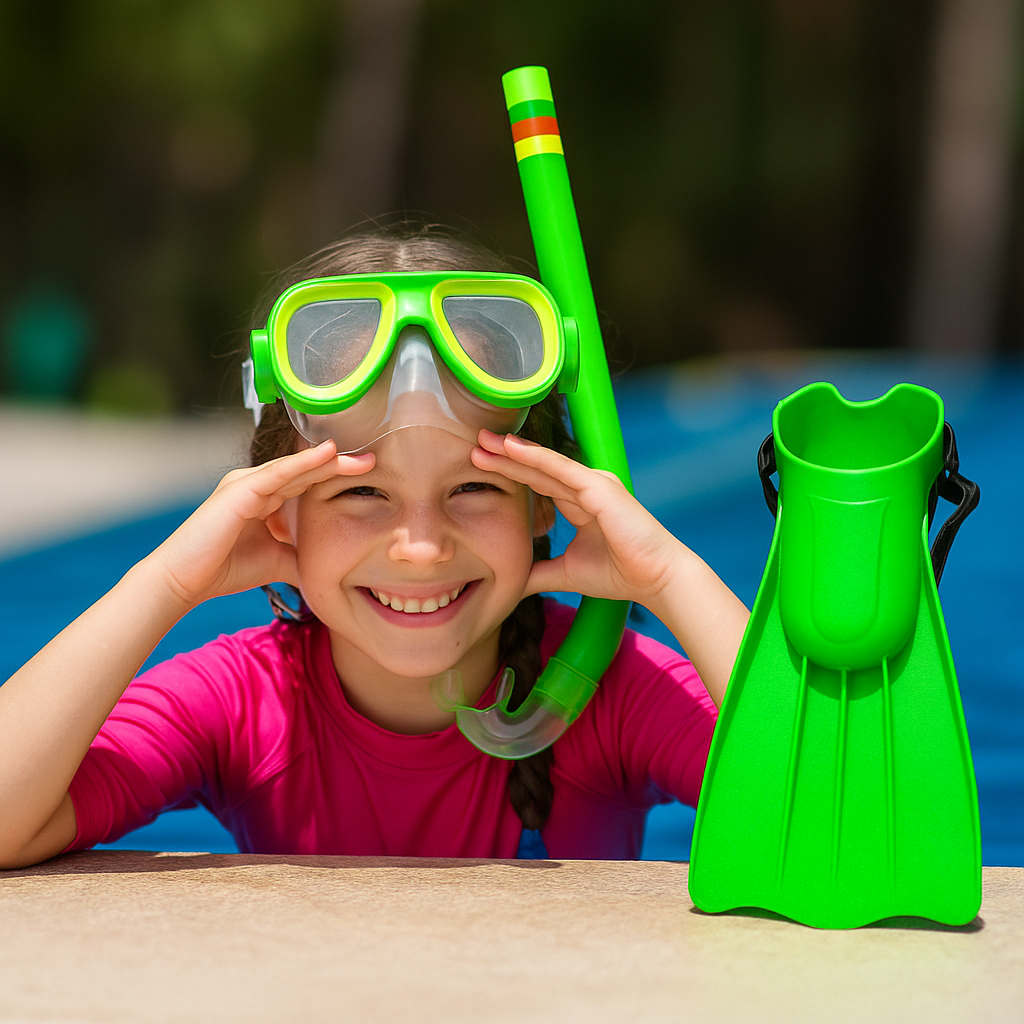 KIT SNORKEL MASCARA MERGULHO INFANTIL MERGULHO E PÉ DE PATO PISCINA E PRAIA MUITA DIVERSÃO SNORKEL