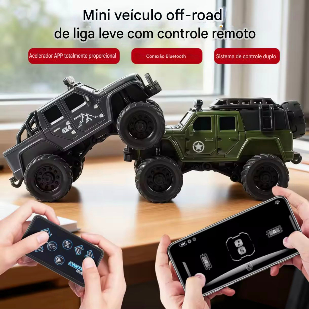 Mini carrinho de controle remoto RC recarregável caminhão offroad Hotwheels camionete jeep caminhonete