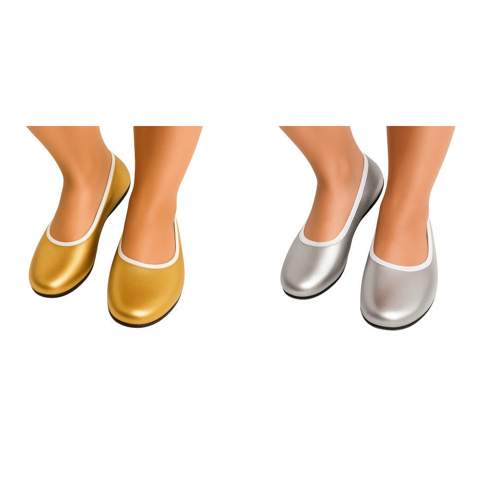Sapatilha Metalizada ballet Prateada simples Dourada carnaval diversao danca jazz cosplay desfiles em Oferta na Shopee
