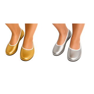 Sapatilha Metalizada ballet Prateada simples Dourada carnaval diversao danca jazz cosplay desfiles em Oferta na Shopee