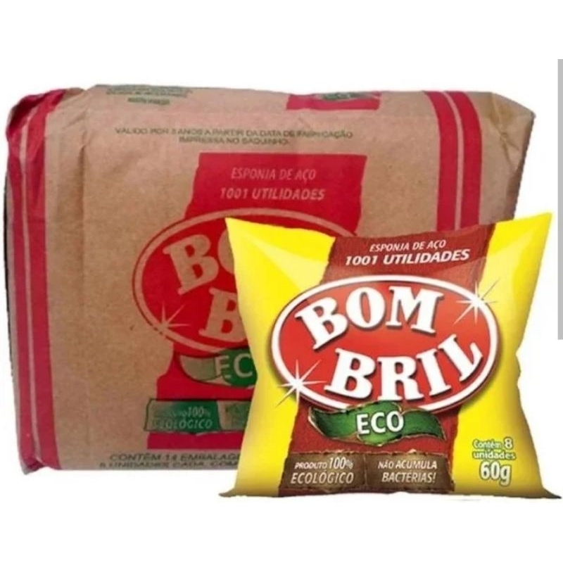 Bombril Eco Esponja de Aço 1001 Utilidades – Fardo com 14 pacote | Produto 100% Ecológico, Higiênico e Durável