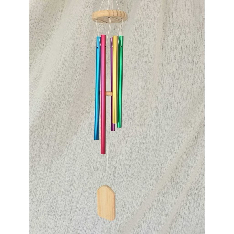 Sino dos ventos Mensageiro com Tubo de Alumínio colorido Decoração