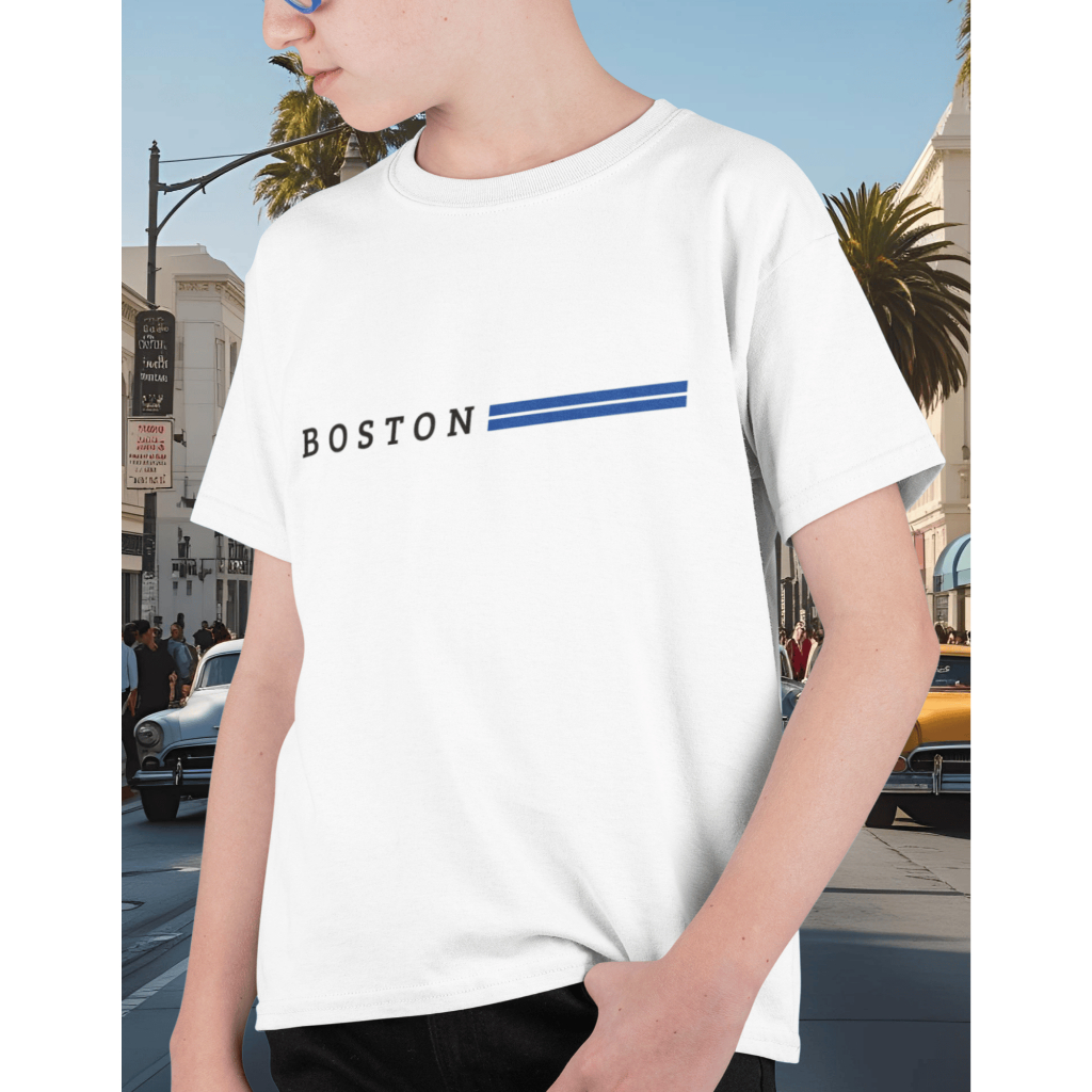 CAMISETA INFANTIL E JUVENIL MASCULINA BOSTON,CAMISA 100%ALGODÃO, BLUSA BÁSICA JUVENIL-INFANTIL