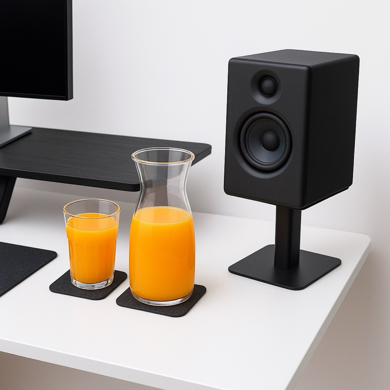 Dual Suporte de Monitores de Áudio Metal e Madeira em Oferta na Shopee