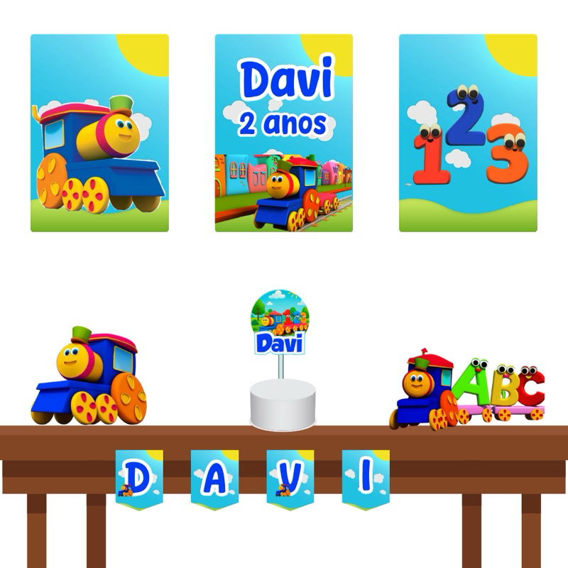 kit festa bob o trem 🚂 em Oferta na Shopee