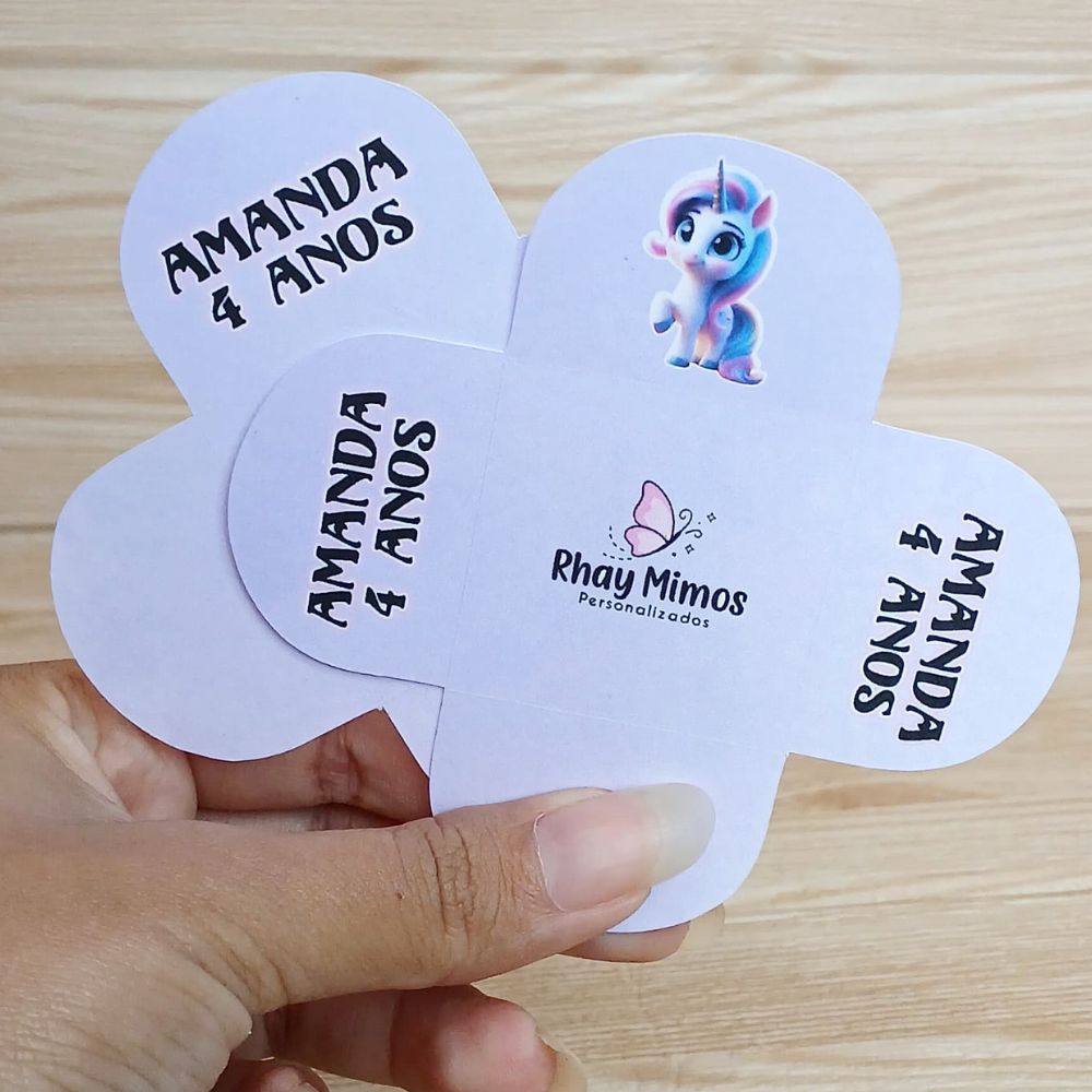Forminha de Doces Personalizada Unicórnio / Festa Infantil / Aniversário / Lembrancinha