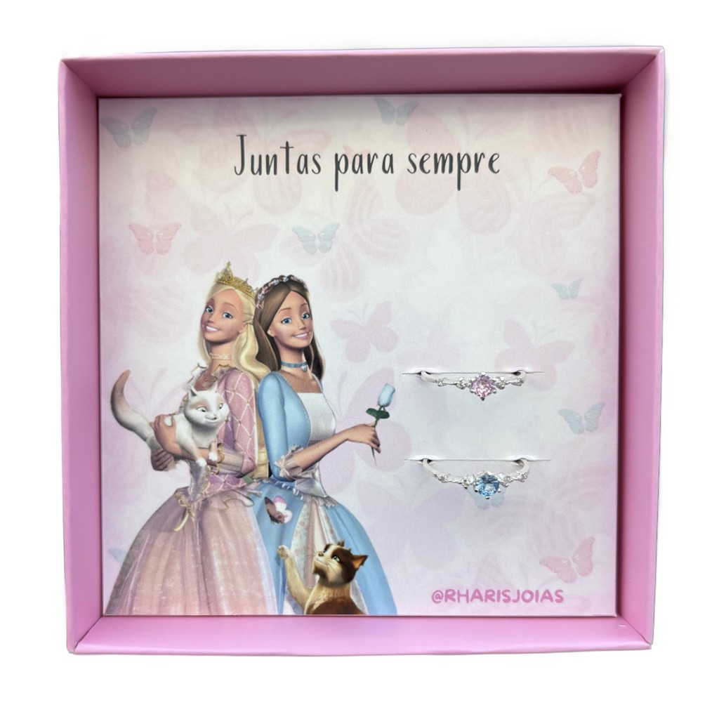 Anéis Amizade Prata 925 (L) (2 Anéis)