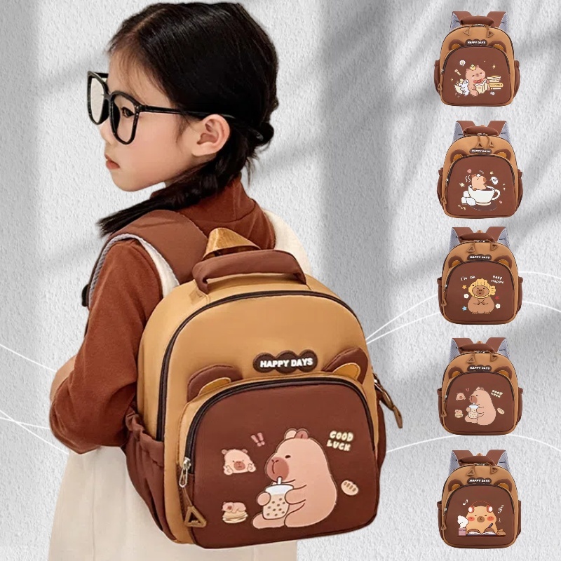 A nova mochila impermeável para estudantes da Capybara é elegante, bonita, leve e casual.1003-1