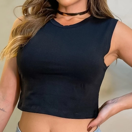 Regata Cropped 00204 em Oferta na Shopee