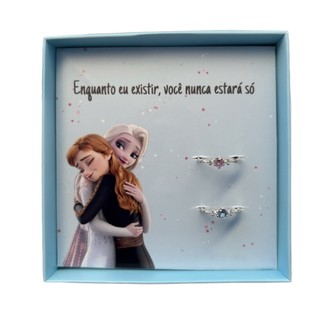 Anéis Amizade/Irmãs Frozen Prata 925 (Modelo Cravejado) LS
