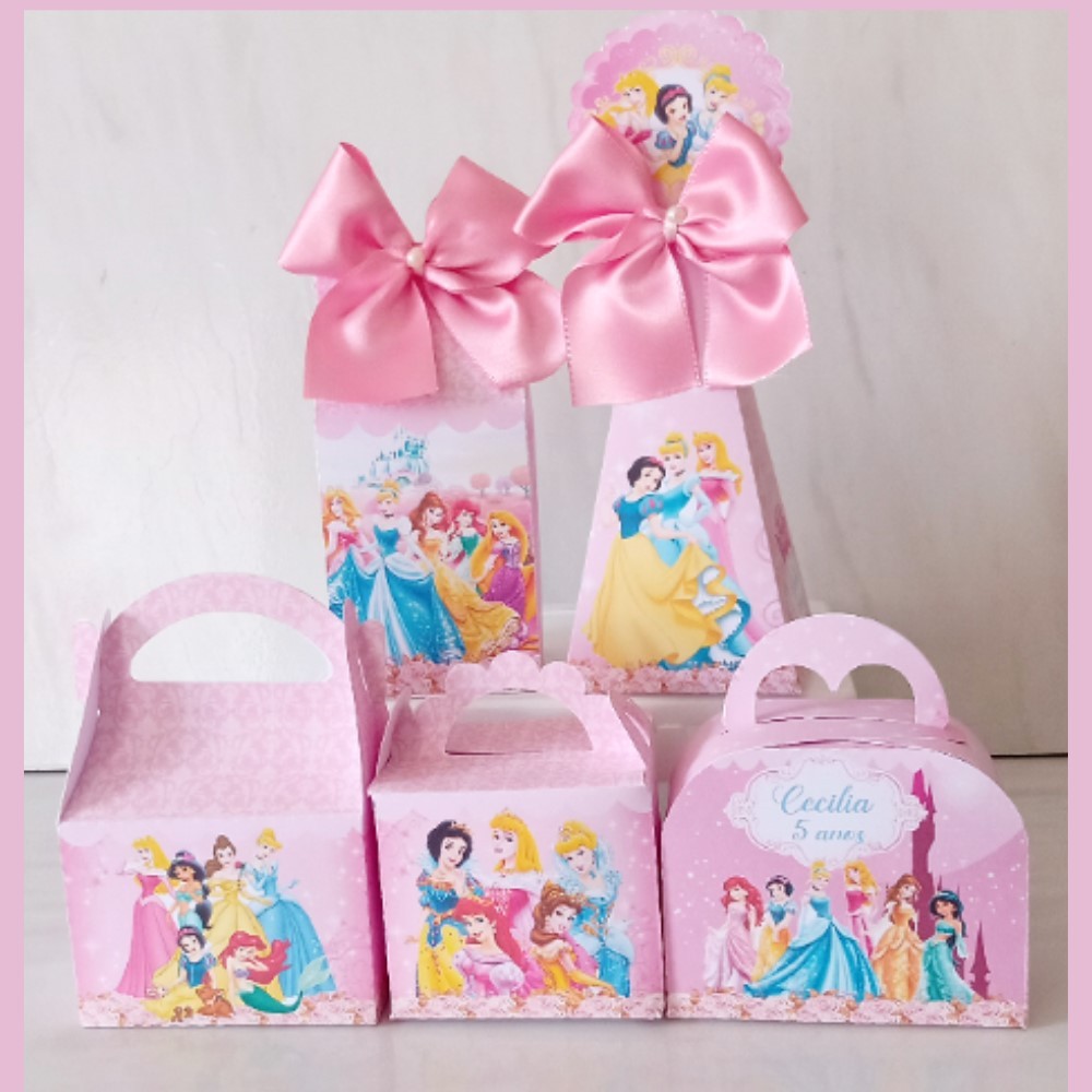Kit Personalizados Princesas da  disney/ Kit Festa Caixinhas Personalizadas Lembrancinha Mimos Aniversário.