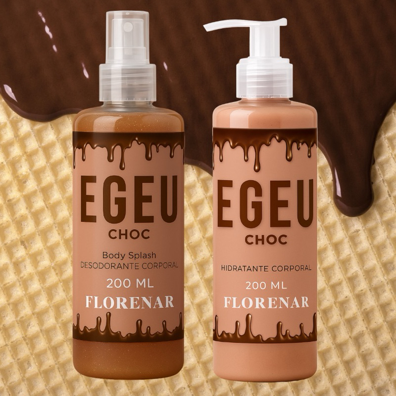 Kit Feminino Egeo Choc High - Body Splash Egeo Choc 200Ml + Hidratante Corporal Egeo Choc 200ML em Oferta na Shopee