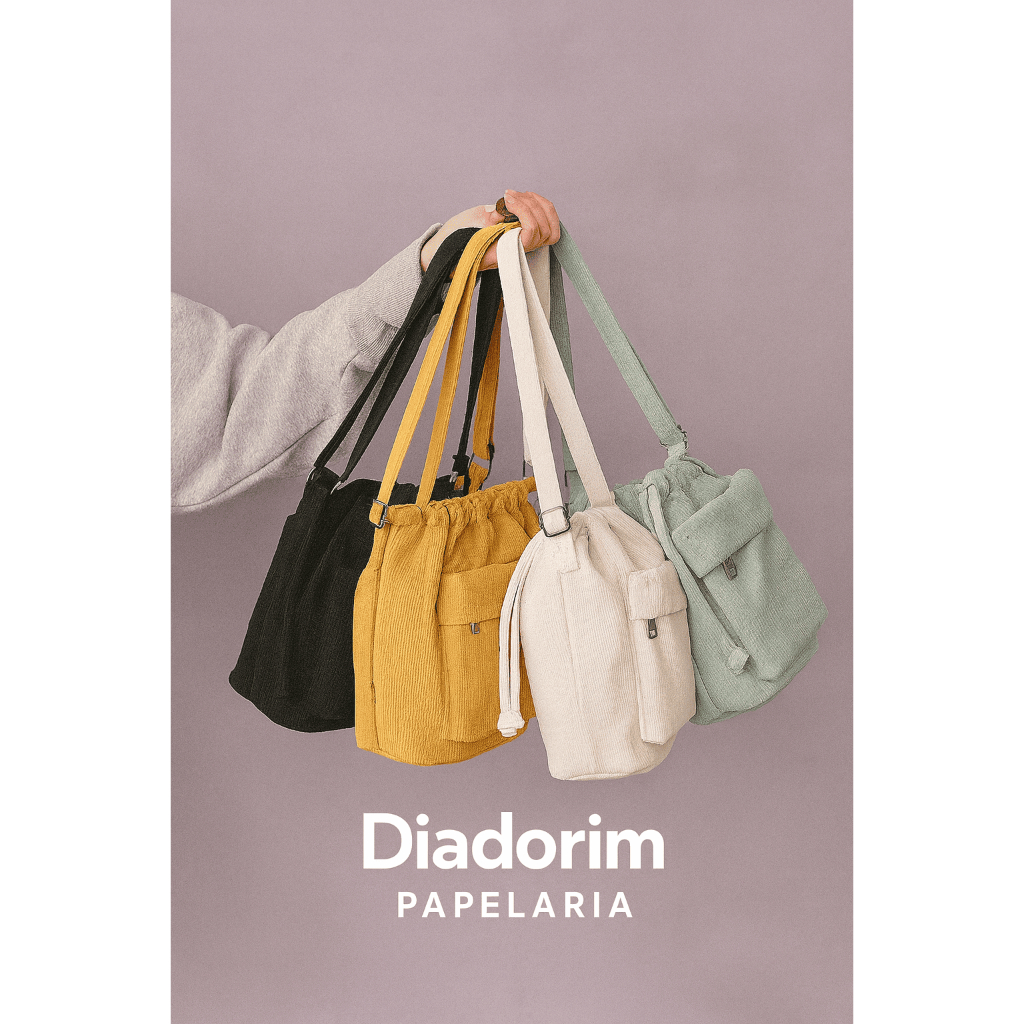 Bolsa Feminina em Veludo Cotelê – Estilo Casual / Y2K (2 Modelos)