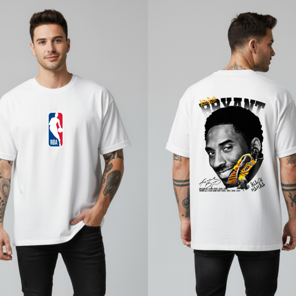 Camiseta Oversized Kobe Bryant Feminina Masculina Unissex Estampa Basquete NBA NBB