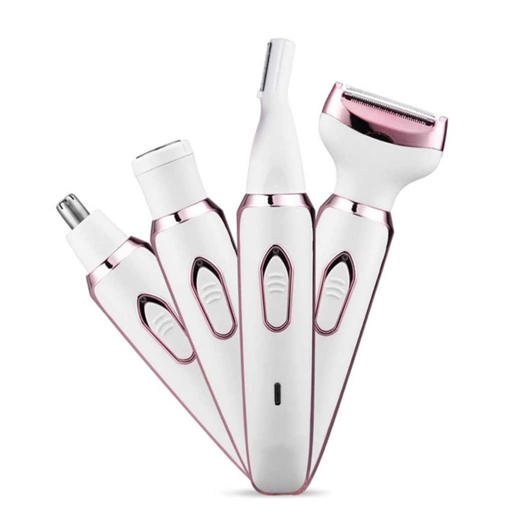 Barbeador Feminino 4 em 1 Aparador de Pelos Depilador Elétrico Indolor Suave Portátil【Promoção】
