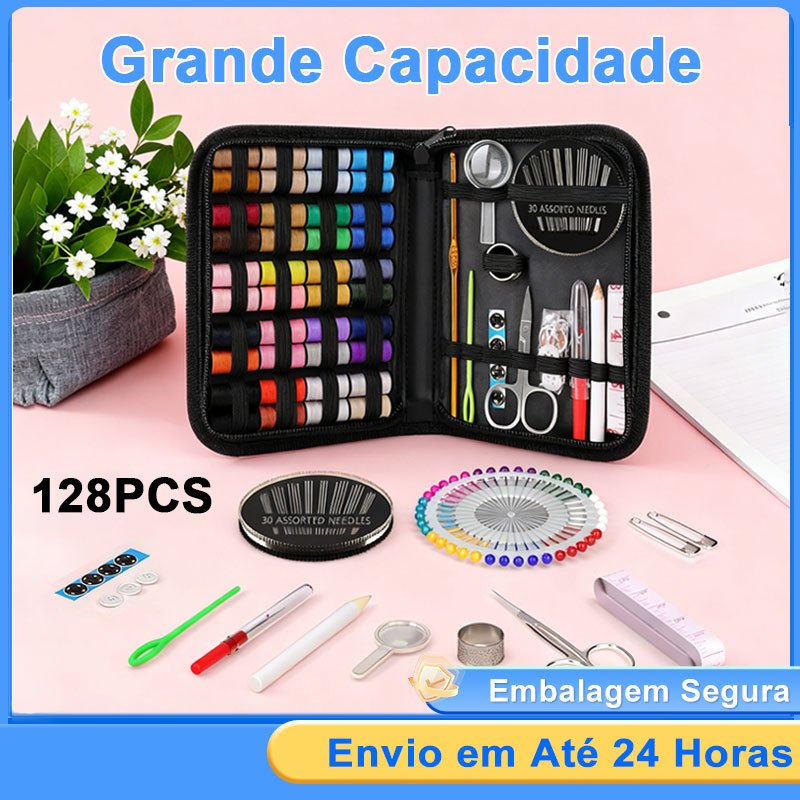 Kits 128 PCS Conjunto De Agulhas De Costura Portáteis Para Vestuário À Mão Caixa Multifuncional em Oferta na Shopee
