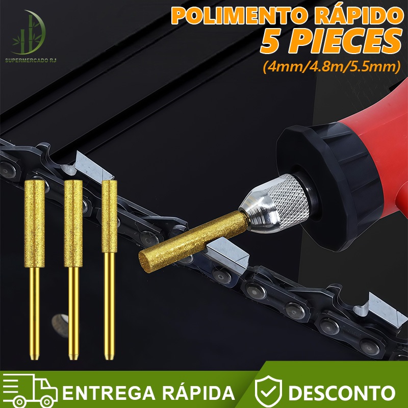 Kit Afiador De Motosserra De Diamante 4/4.8/5.5mm , Pedra De Moagem , Arquivo De Serra De Corrente , Escultura De Ferr