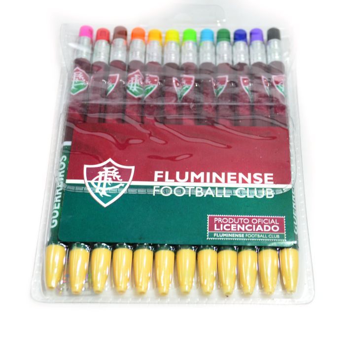 KIT LAPISEIRA FLUMINENSE GRAFITE COLORIDO KIT 12 UNIDADES ORIGINAL DO CLUBE ESCOLAR E LAZER