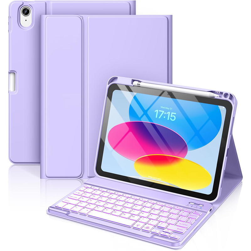 Teclado ABNT2 Retroiluminado Destacável + Caneta Anti-Toque + Capa Colorida + Mouse Para iPad 11ª A16/10ª/9ª/Air11/Air6 em Oferta na Shopee