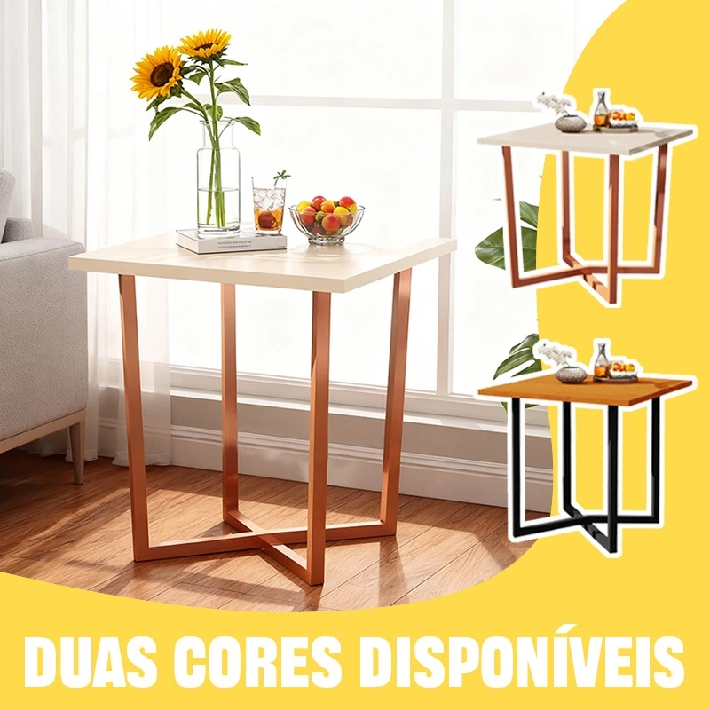 Mesa de centro retrô de ferro forjado, tampo de madeira grosso, sala de estar, varanda, marrom em Oferta na Shopee