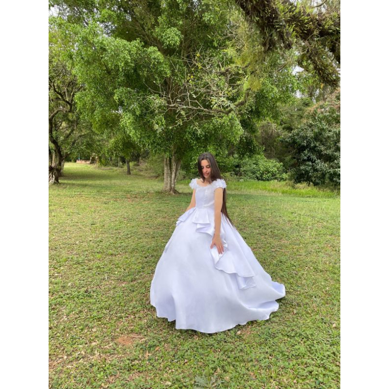 vestido de noiva ou debutante zibeline/vestido de noiva simples/vestido de zibeline/vestido debutante/vestido liso