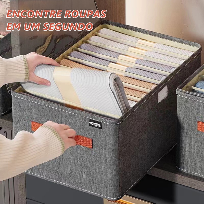 Caixa Organizadora Dobrável Multiuso Com Tampa Feita em TNT Resistente E Ecológico-47X28X20cm