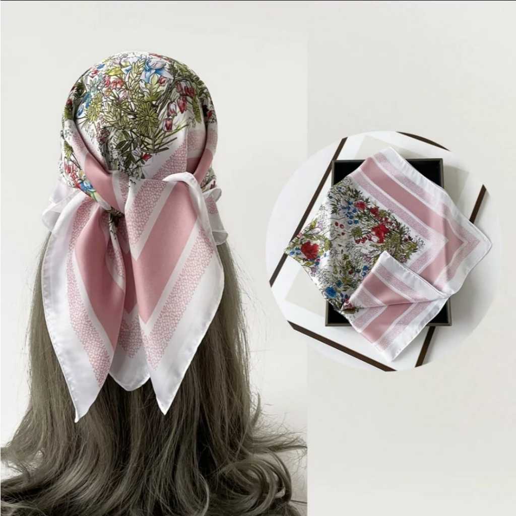 Lenço de Cetim Feminino 70x70 / Echarpe/ Acessório de Cabelo, Pescoço ou Bolsa /Toque Macio e Elegante