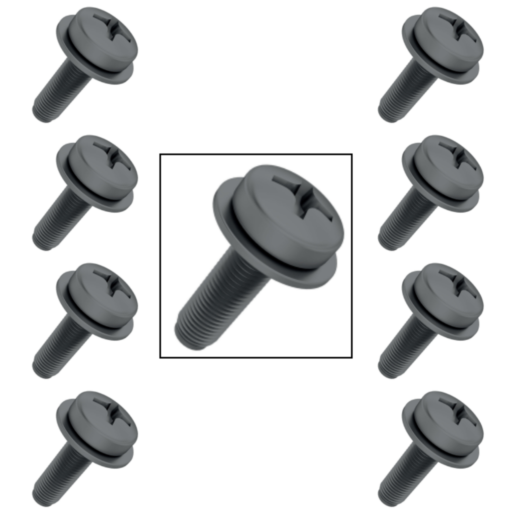 Kit Parafusos + Arruelas M6 - Farol E Lanterna Suporte Estepe Forro Da Porta Grade Radiador Soleira