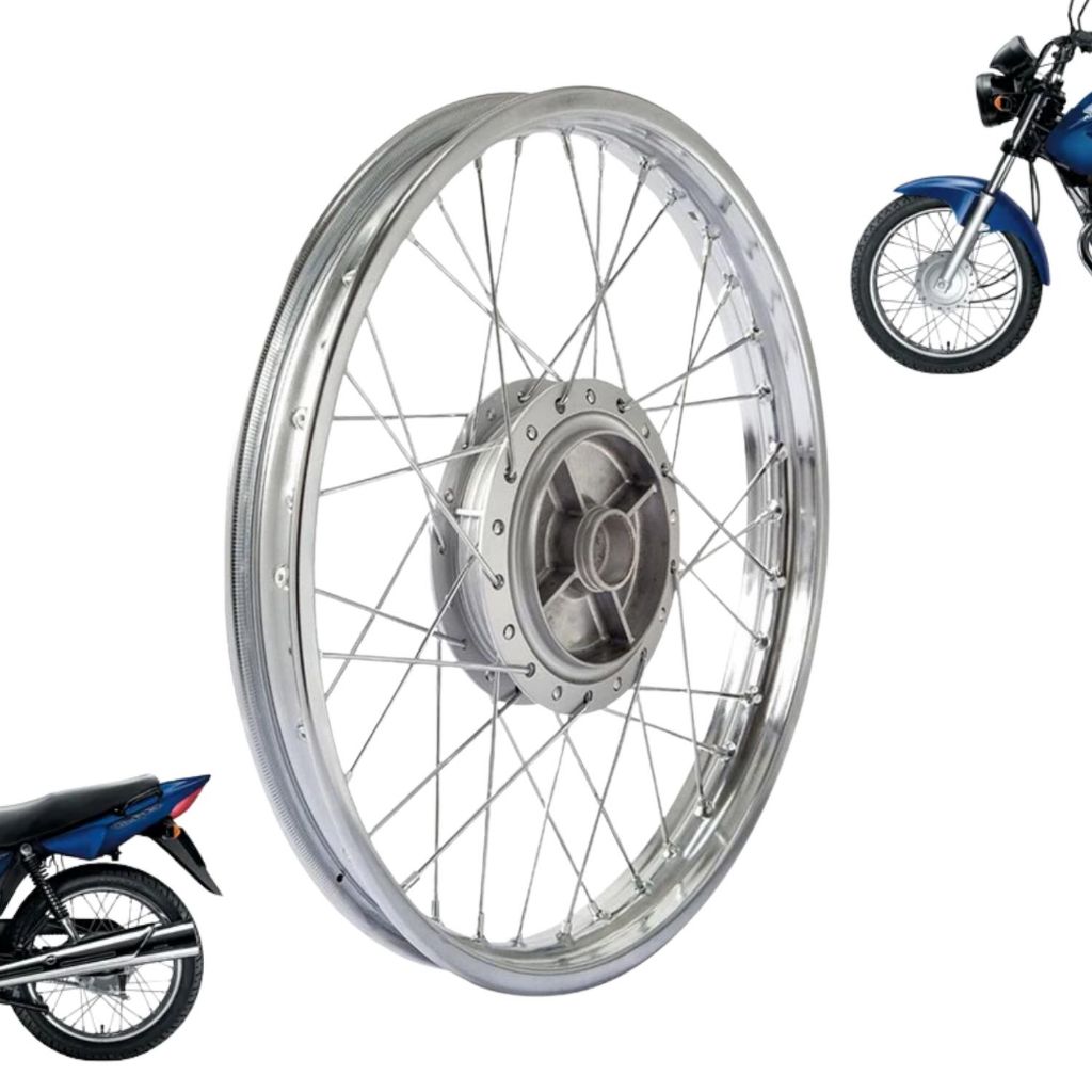 Roda Traseira Completa Raiada Moto Cg Titan 150 E Fan 150 Start 160 150