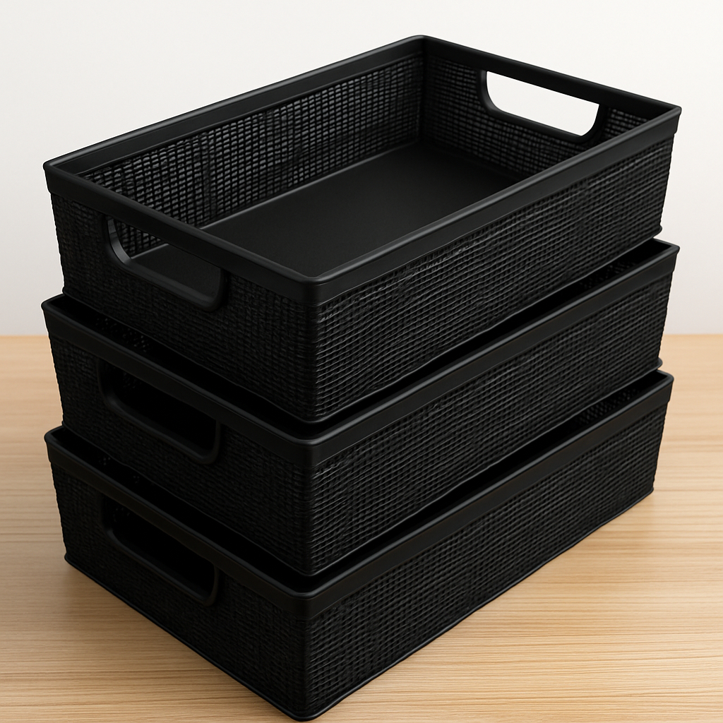 Conjunto 3 Cestos Organizadores de Plástico 5,2 Litros Cozinha Banheiro Jaguar em Oferta na Shopee