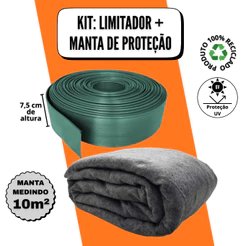 Limitador De Grama 25 Metros + Manta Bidim Geotextil Separador Divisor Jardim