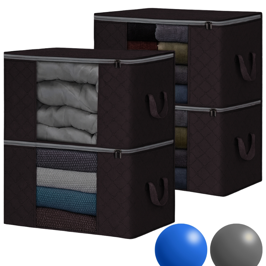 Kit 04 Caixa Organizador Edredom Coberta Para Casa Guarda Roupas Multiuso Roupa em Oferta na Shopee