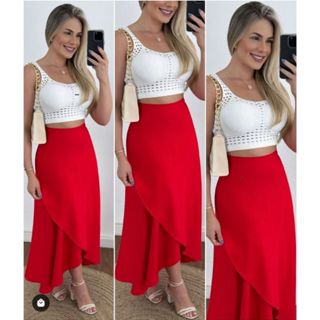 Saia Envelope Multiformas Festas Dia a Dia Eventos Praia Elegante Casual Leve Confortável em Oferta na Shopee