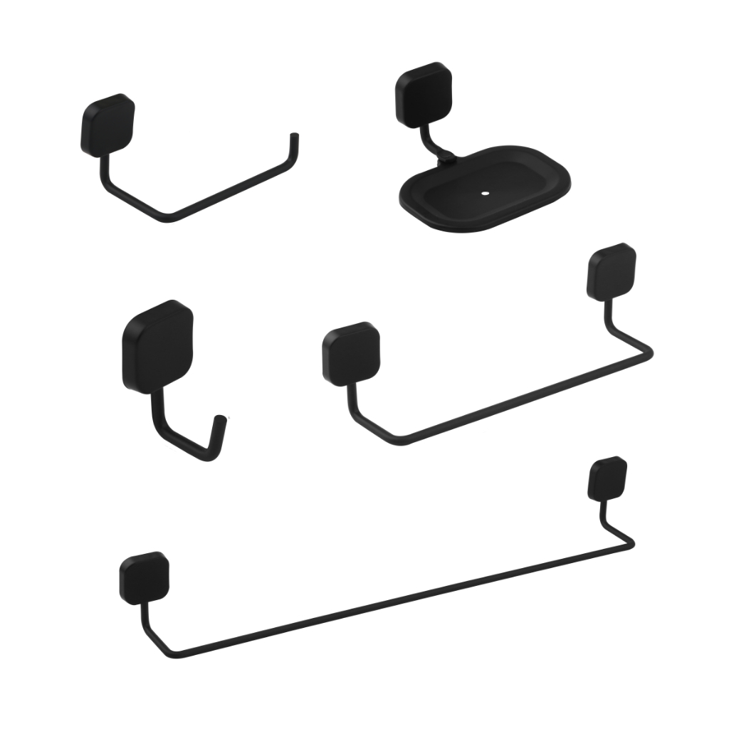 Kit Acessórios 05 Peças Para Banheiro Classic Preto em Oferta na Shopee