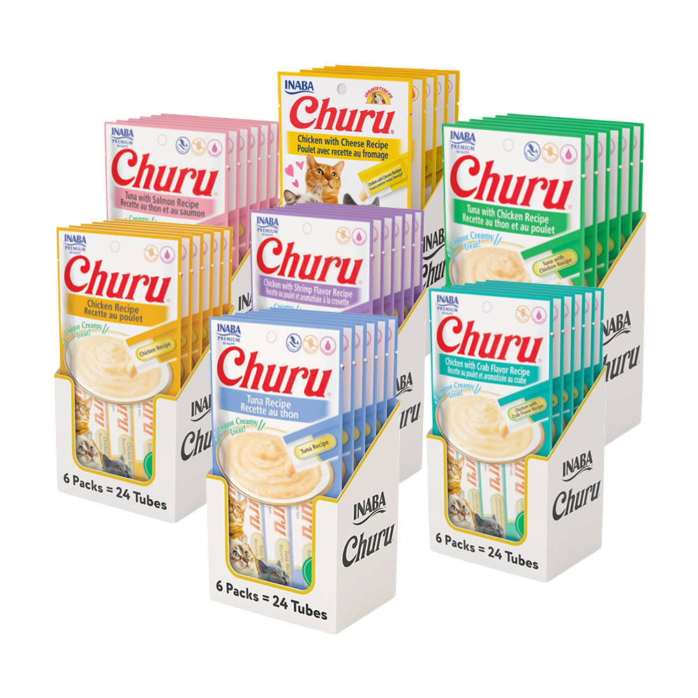 Kit 6 Churu Petisco Para Gatos 336 g - 6 Embalagens De 54 g Cada - Sabores Variados em Oferta na Shopee