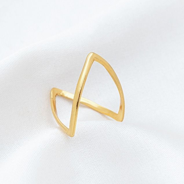 Anel Feminino Boca de Tubarão Regulável Aberto Design Diferenciado com Garantia Folheado a Ouro 18k