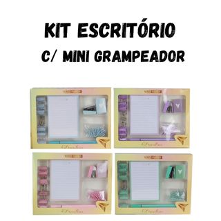 KIT ESCRITÓRIO GRAMPEADOR CANDY COLORS em Oferta na Shopee