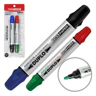 Marcador De Quadro Branco Duplo 4 Cores - Yins Paper em Oferta na Shopee